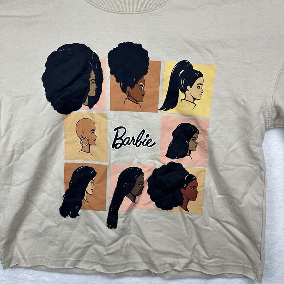 Barbie Sweater Women’s Small Tan Pullover Long Sleeve Sweatshirt - Picture 4 of 13